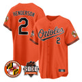 Elroe B.Orioles #2 Gunnar Henderson Player Orange 30th Anniversary of 2131 Home Game Stitched Jerseys