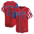 Elroe B.Orioles #2 Gunnar Henderson Player Red Independence Day Vapor Premier Limited Home Game Stitched Jerseys