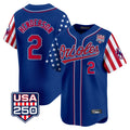 Elroe B.Orioles #2 Gunnar Henderson Player Royal USA 250 Independence Day Vapor Premier Limited Home Game Stitched Jerseys