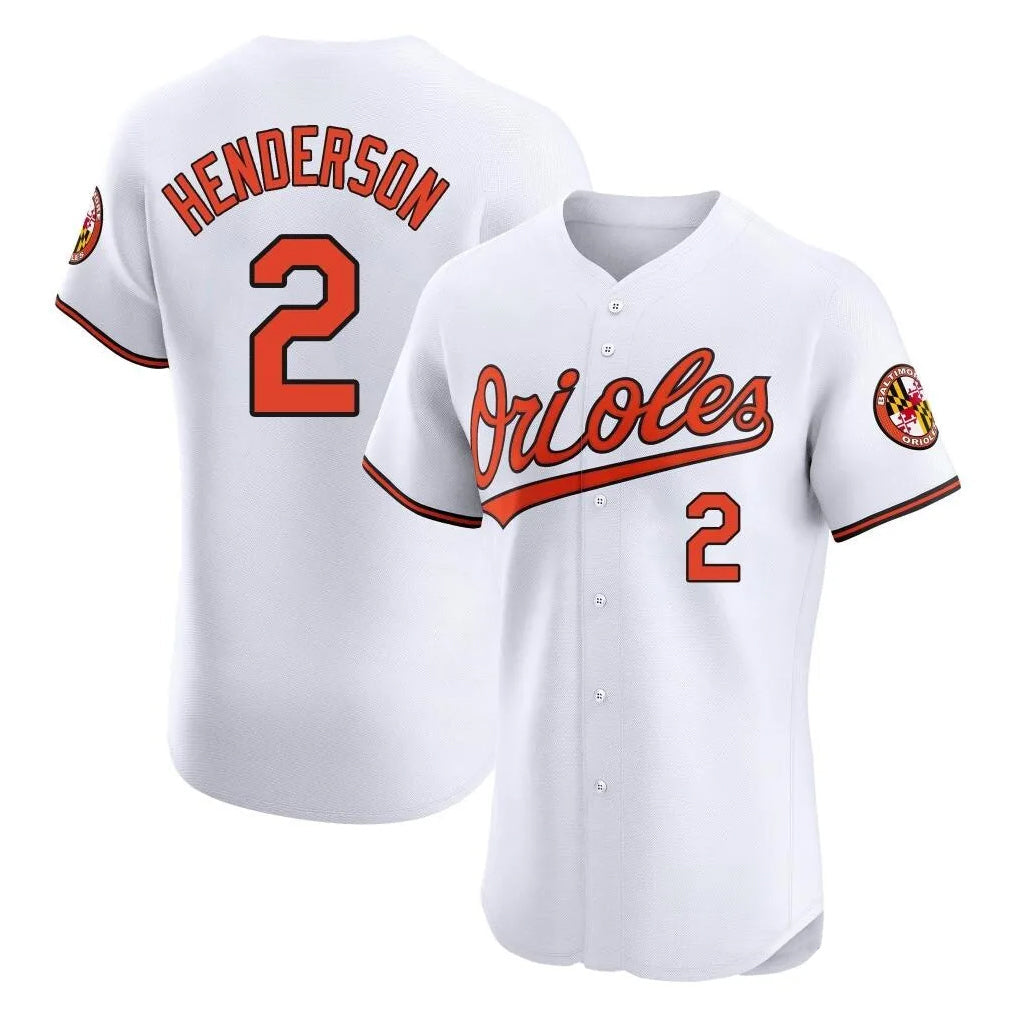 Elroe B.Orioles #2 Gunnar Henderson Player White Limited Elite Home Game Stitched Jerseys
