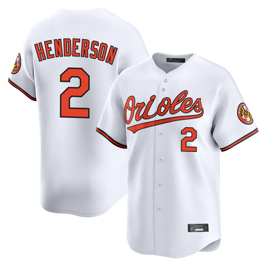 Elroe B.Orioles #2 Gunnar Henderson Player White Limited Home Game Stitched Jerseys