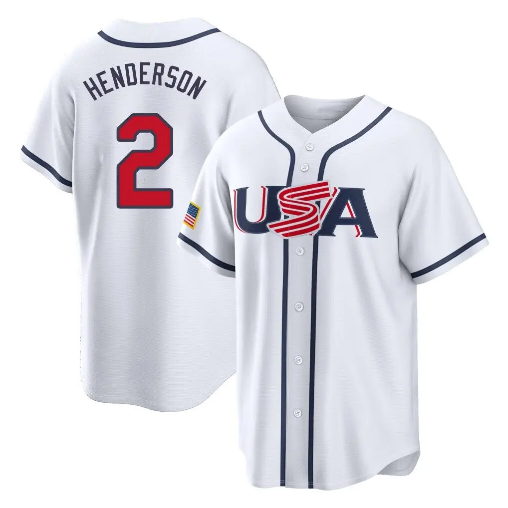 Elroe B.Orioles #2 Gunnar Henderson Player White USA 2026 World Classic Home Game Stitched Jerseys