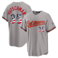 Elroe B.Orioles #35 Adley Rutschman Gray USA 250 Fourth of July Road Stadium Jersey