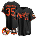 Elroe B.Orioles #35 Adley Rutschman Player Black 30th Anniversary of 2131 Home Game Stitched Jerseys