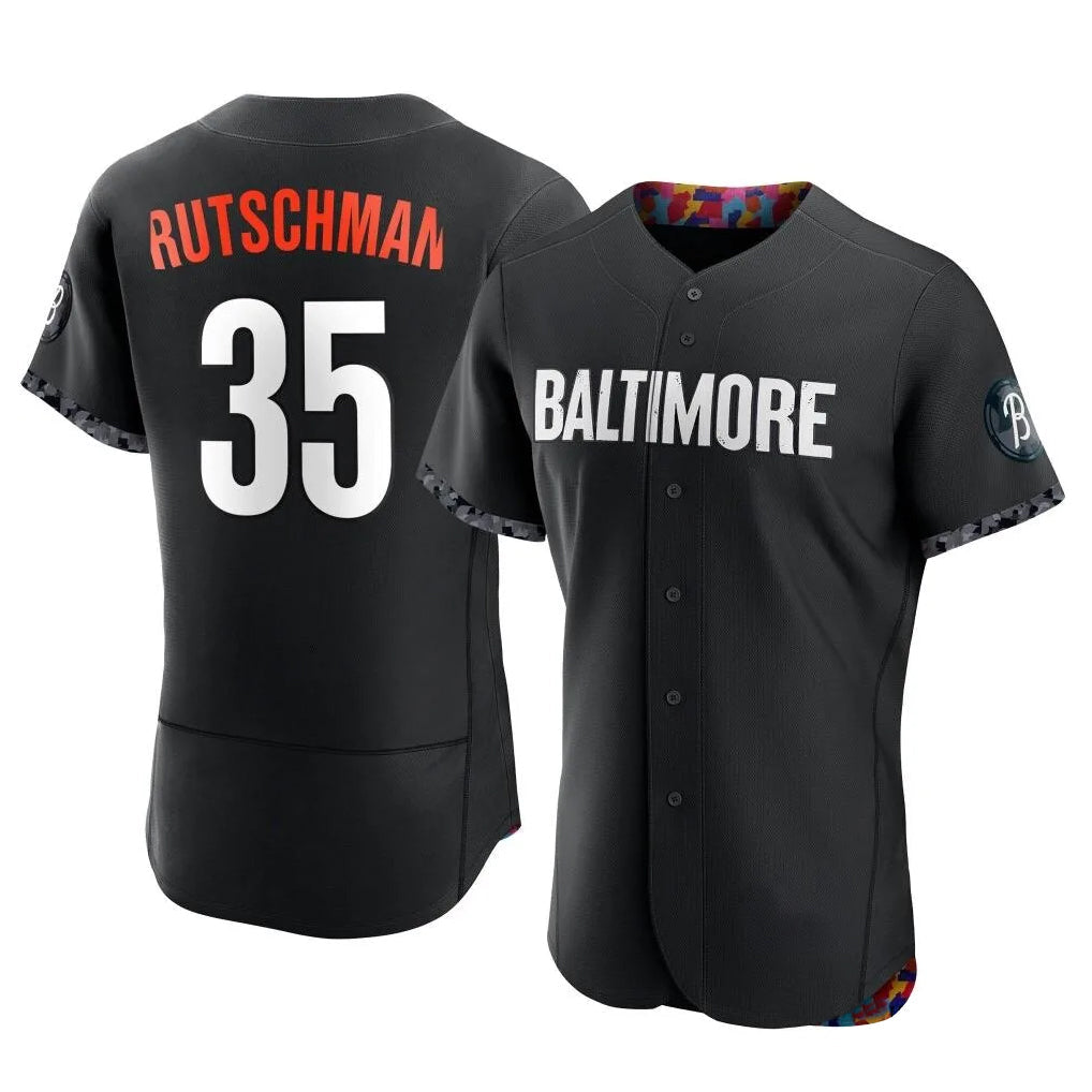 Elroe B.Orioles #35 Adley Rutschman Player Black City Connect Limited Elite Home Game Stitched Jerseys