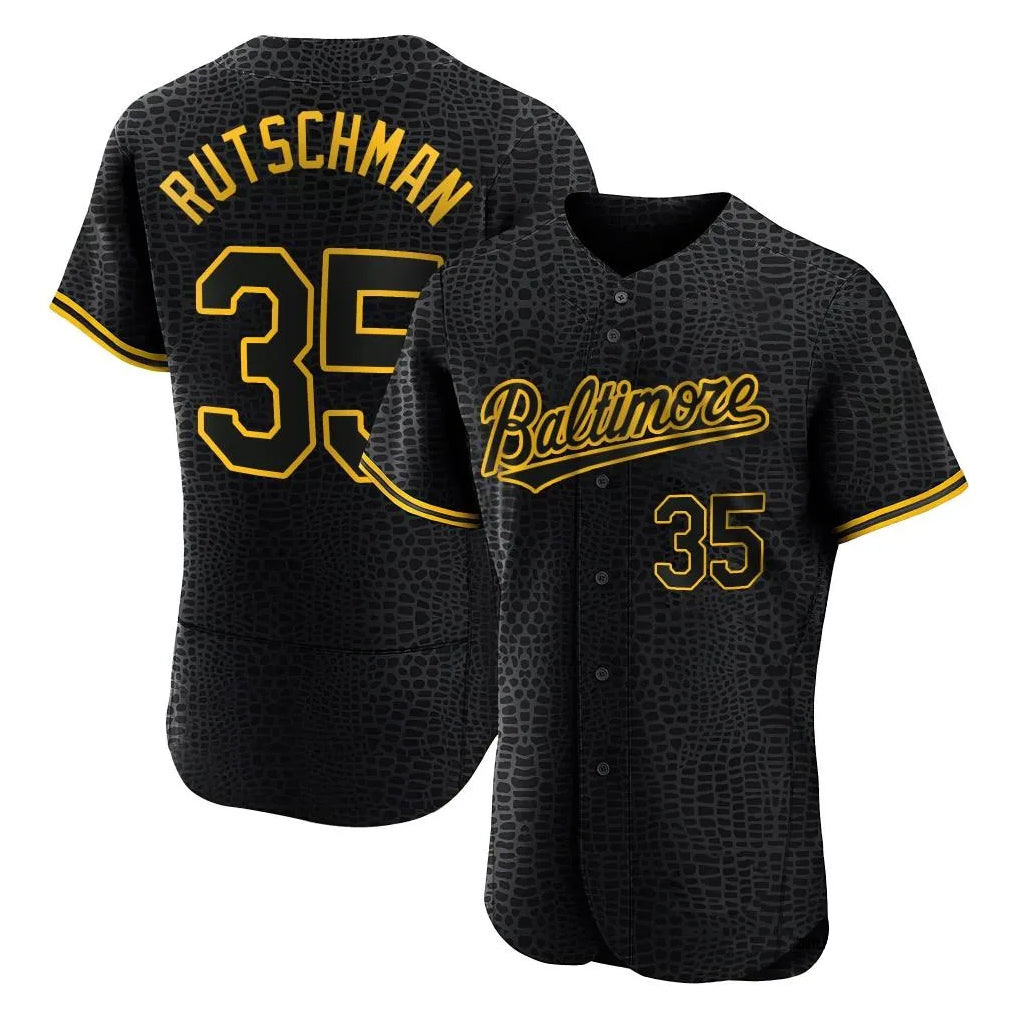 Elroe B.Orioles #35 Adley Rutschman Black Snake Skin City Limited Elite Home Stitched Jerseys