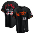 Elroe B.Orioles #35 Adley Rutschman Player Black USA 250 Fourth of July Home Game Stitched Jerseys