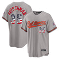 Elroe B.Orioles #35 Adley Rutschman Gray USA 250 Fourth of July Home Game Stitched Jerseys