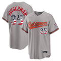 Elroe B.Orioles #35 Adley Rutschman Player Gray Home Game Stitched Jerseys