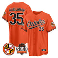 Elroe B.Orioles #35 Adley Rutschman Orange 30th Anniversary of 2131 Home Game Stitched Jerseys