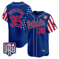 Elroe B.Orioles #35 Adley Rutschman Player Royal USA 250 Independence Day Vapor Premier Limited Home Game Stitched Jerseys