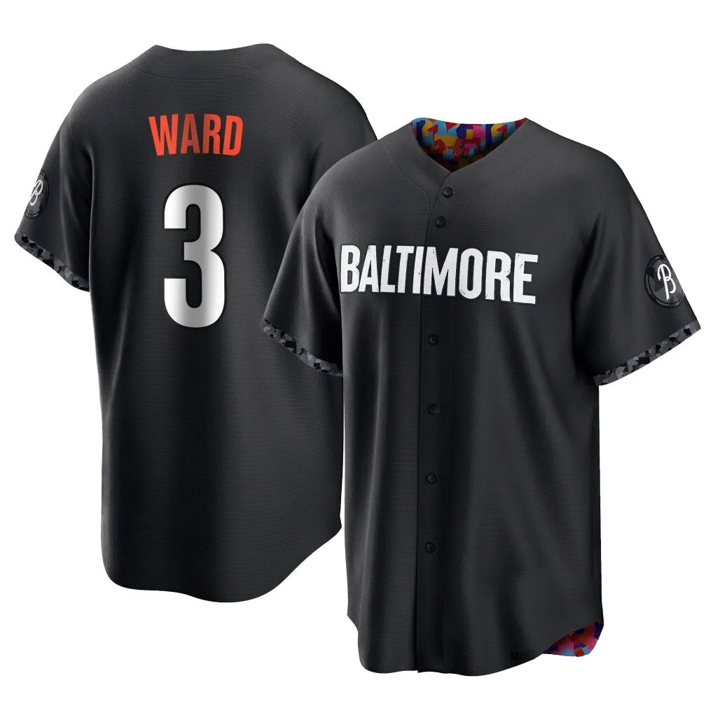 Elroe B.Orioles #3 Taylor Ward Player Black City Connect Home Game Stitched Jerseys