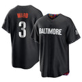 Elroe B.Orioles #3 Taylor Ward Player Black City Connect Home Game Stitched Jerseys