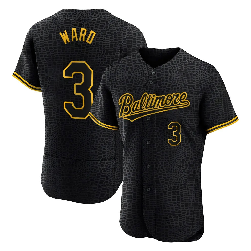 Elroe B.Orioles #3 Taylor Ward Player Black Snake Skin City Limited Elite Home Stitched Jerseys