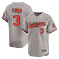 Elroe B.Orioles #3 Taylor Ward Player Gray Limited Home Game Stitched Jerseys
