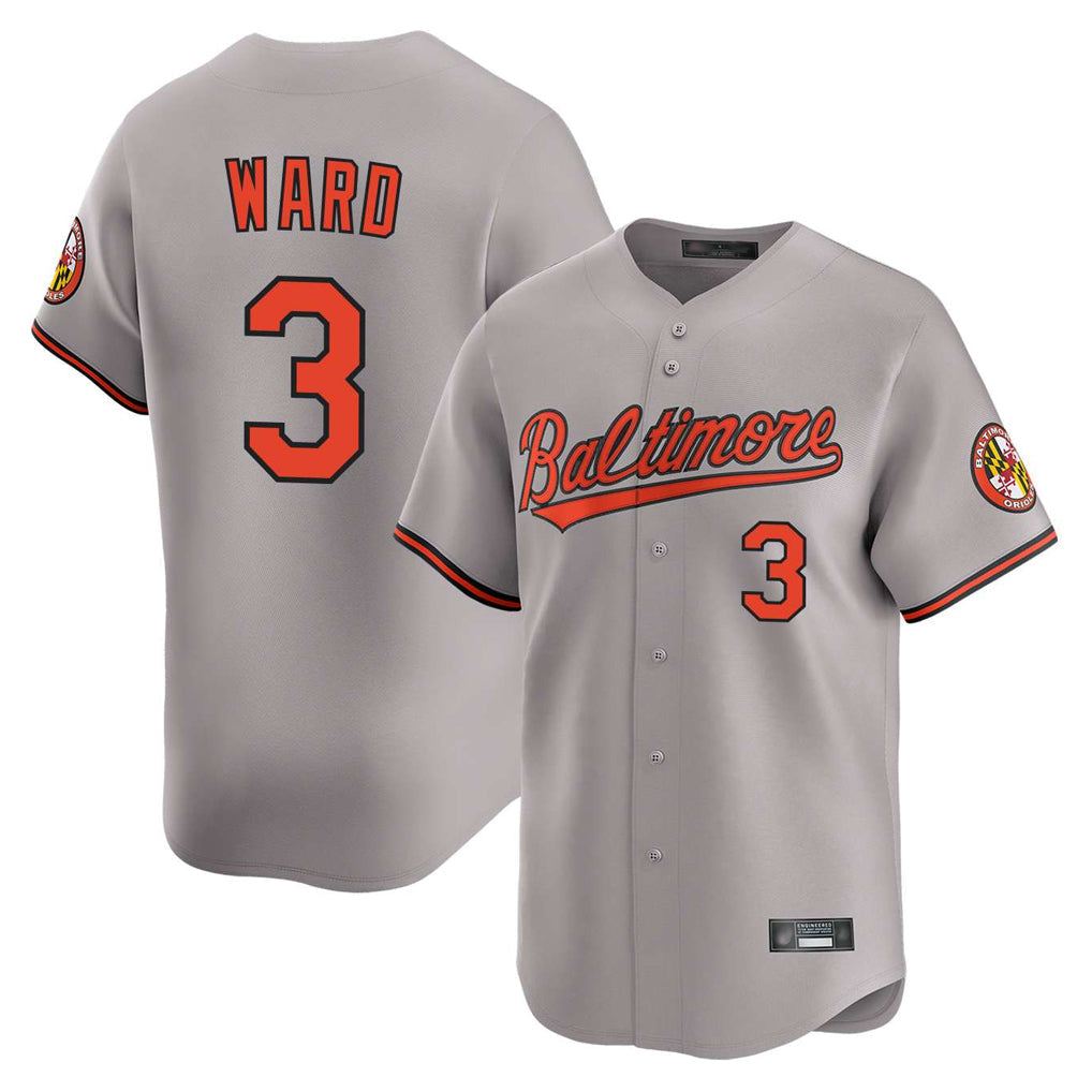Elroe B.Orioles #3 Taylor Ward Player Gray Limited Home Game Stitched Jerseys