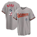 Elroe B.Orioles #3 Taylor Ward Player Gray USA 250 Fourth of July Home Game Stitched Jerseys