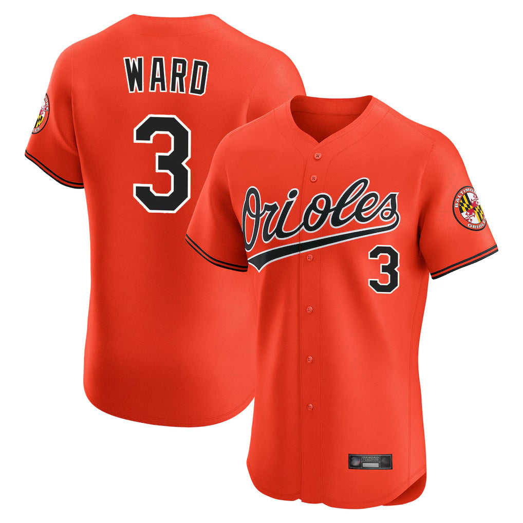 Elroe B.Orioles #3 Taylor Ward Player Orange Limited Elite Home Game Stitched Jerseys