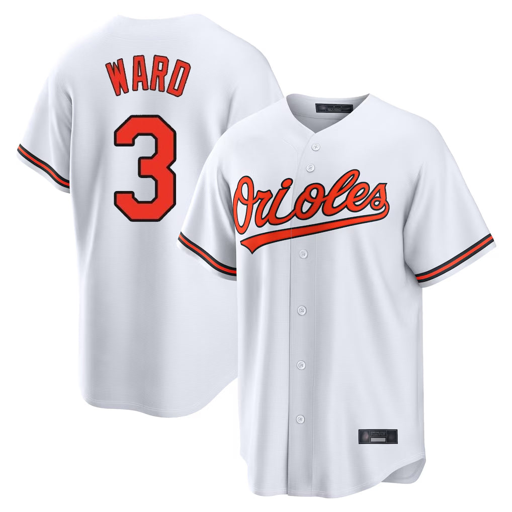 Elroe B.Orioles #3 Taylor Ward Player White Home Game Stitched Jerseys