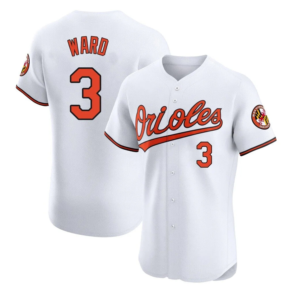 Elroe B.Orioles #3 Taylor Ward Player White Limited Elite Home Game Stitched Jerseys