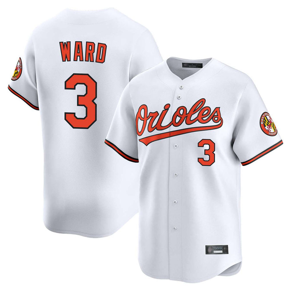 Elroe B.Orioles #3 Taylor Ward Player White Limited Home Game Stitched Jerseys