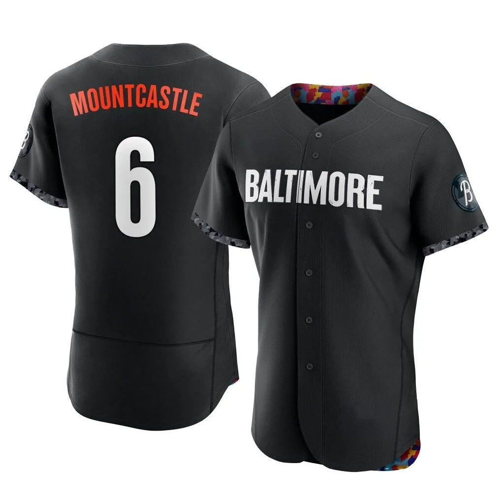 Elroe B.Orioles #6 Ryan Mountcastle Player Black City Connect Limited Elite Home Game Stitched Jerseys