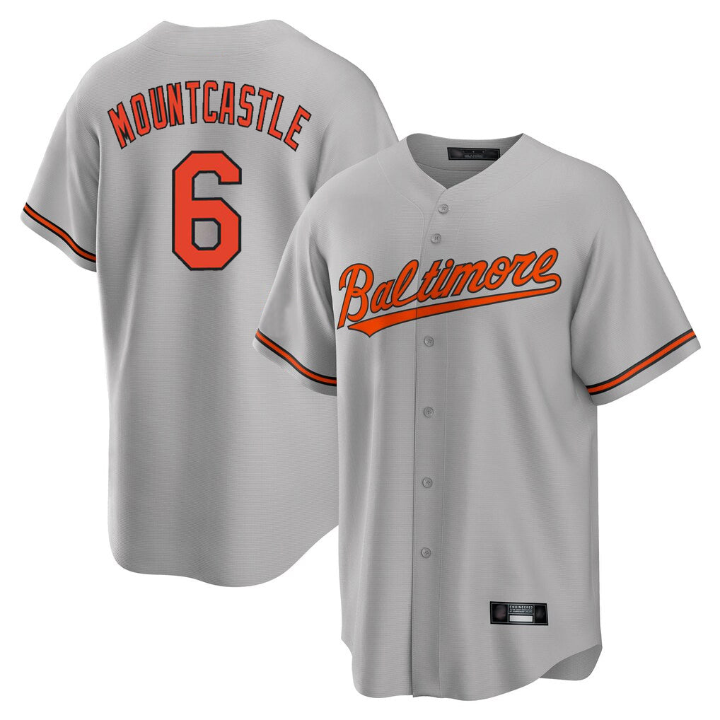 Elroe B.Orioles #6 Ryan Mountcastle Player Gray Home Game Stitched Jerseys