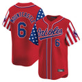 Elroe B.Orioles #6 Ryan Mountcastle Player Red Independence Day Vapor Premier Limited Home Game Stitched Jerseys