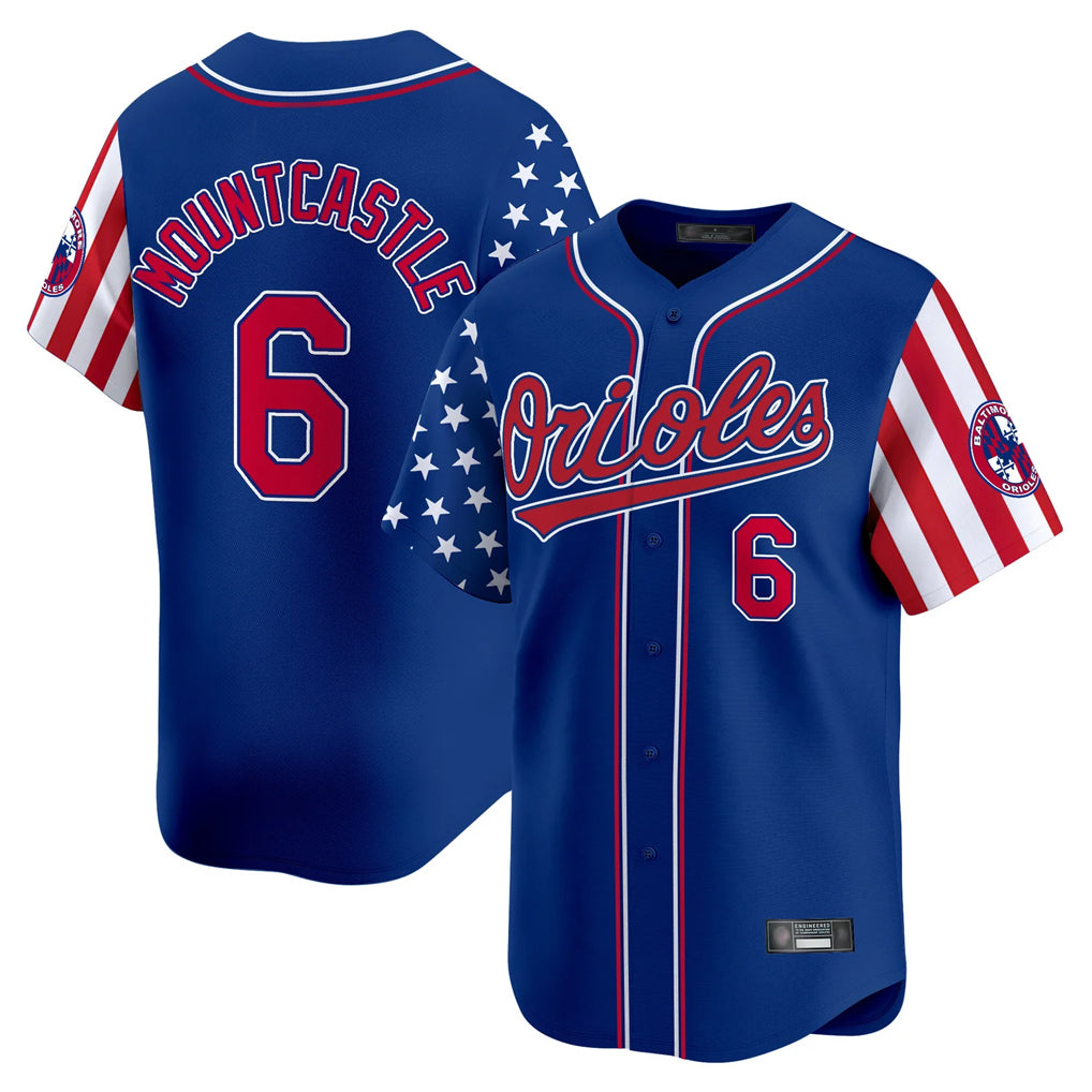 Elroe B.Orioles #6 Ryan Mountcastle Player Royal Independence Day Vapor Premier Limited Home Game Stitched Jerseys