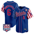 Elroe B.Orioles #6 Ryan Mountcastle Player Royal USA 250 Independence Day Vapor Premier Limited Home Game Stitched Jerseys