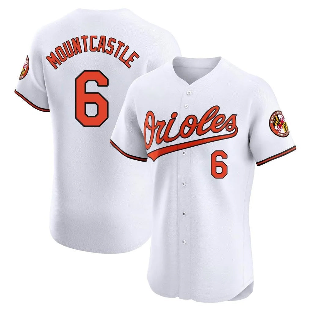 Elroe B.Orioles #6 Ryan Mountcastle Player White Limited Elite Home Game Stitched Jerseys