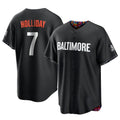 Elroe B.Orioles #7 Jackson Holliday Player Black City Connect Home Game Stitched Jerseys