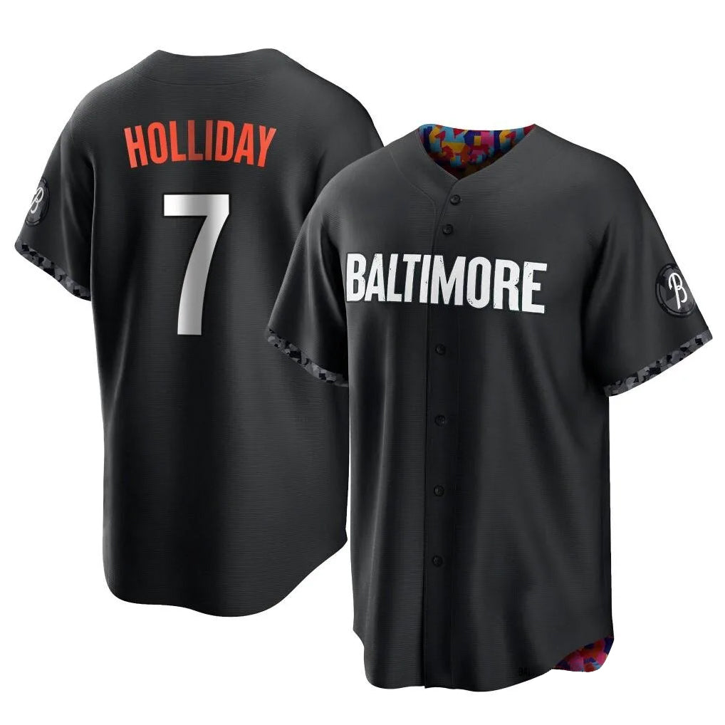 Elroe B.Orioles #7 Jackson Holliday Player Black City Connect Home Game Stitched Jerseys