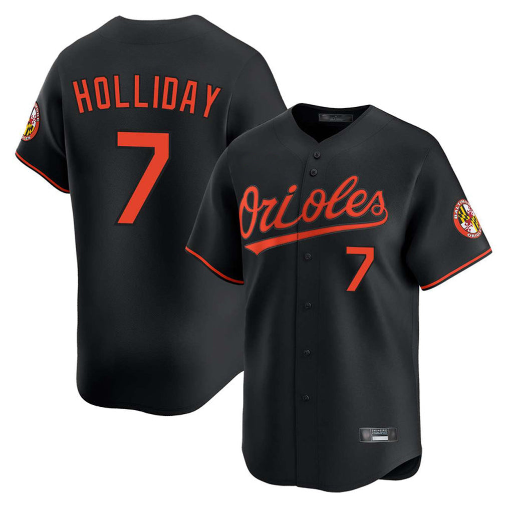 Elroe B.Orioles #7 Jackson Holliday Player Black Limited Home Game Stitched Jerseys