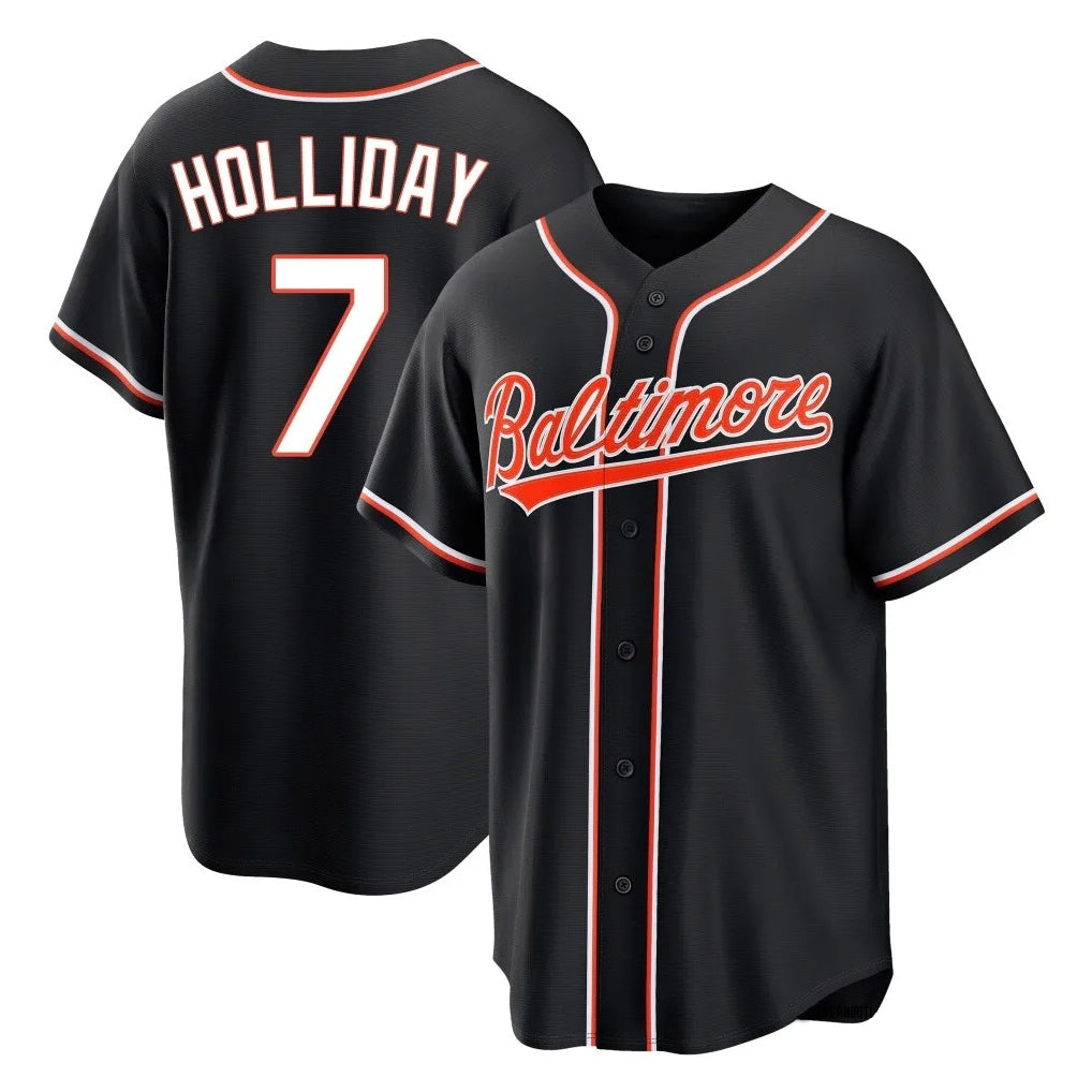 Elroe B.Orioles #7 Jackson Holliday Player Black Out Home Game Stitched Jerseys