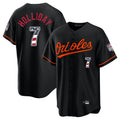 Elroe B.Orioles #7 Jackson Holliday Player Black USA 250 Fourth of July Home Game Stitched Jerseys