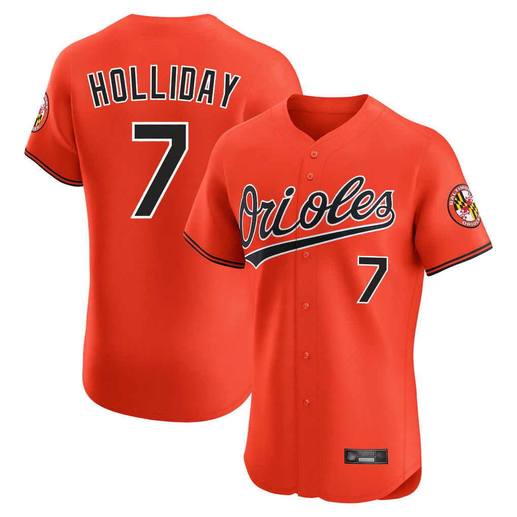 Elroe B.Orioles #7 Jackson Holliday Player Orange Limited Elite Home Game Stitched Jerseys
