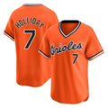 Elroe B.Orioles #7 Jackson Holliday Player Orange T-shirt Limited Home Game Stitched Jerseys