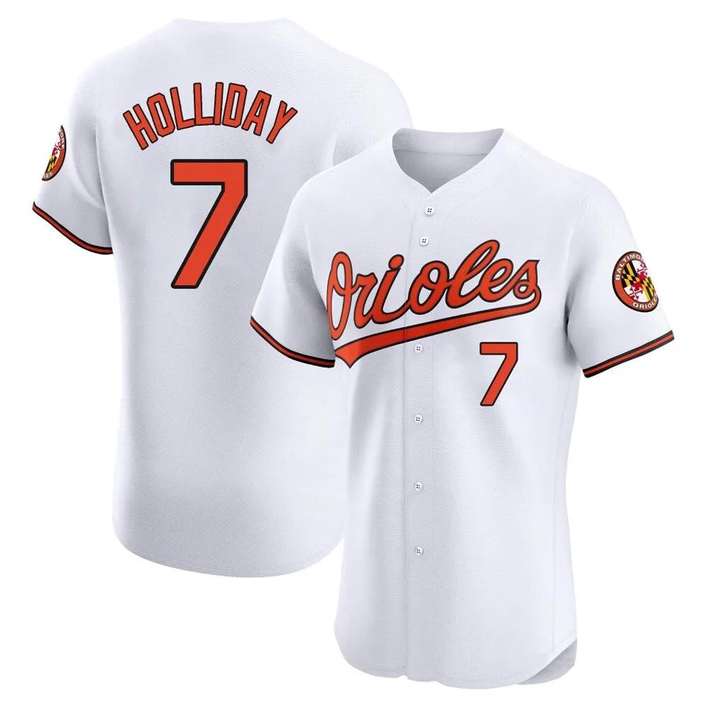 Elroe B.Orioles #7 Jackson Holliday Player White Limited Elite Home Game Stitched Jerseys