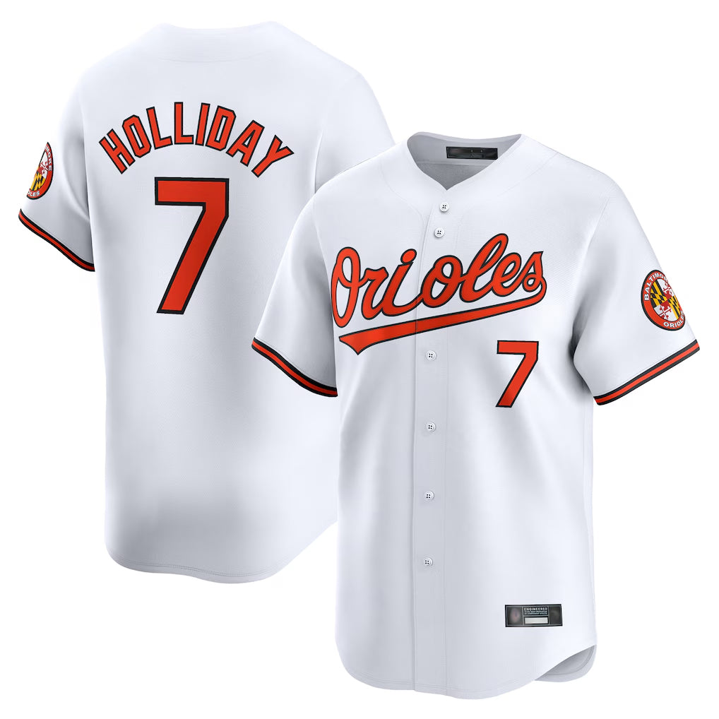 Elroe B.Orioles #7 Jackson Holliday Player White Limited Home Game Stitched Jerseys