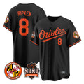 Elroe B.Orioles #8 Cal Ripken Player Black 30th Anniversary of 2131 Home Game Stitched Jerseys