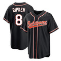 Elroe B.Orioles #8 Cal Ripken Player Black Out Home Game Stitched Jerseys