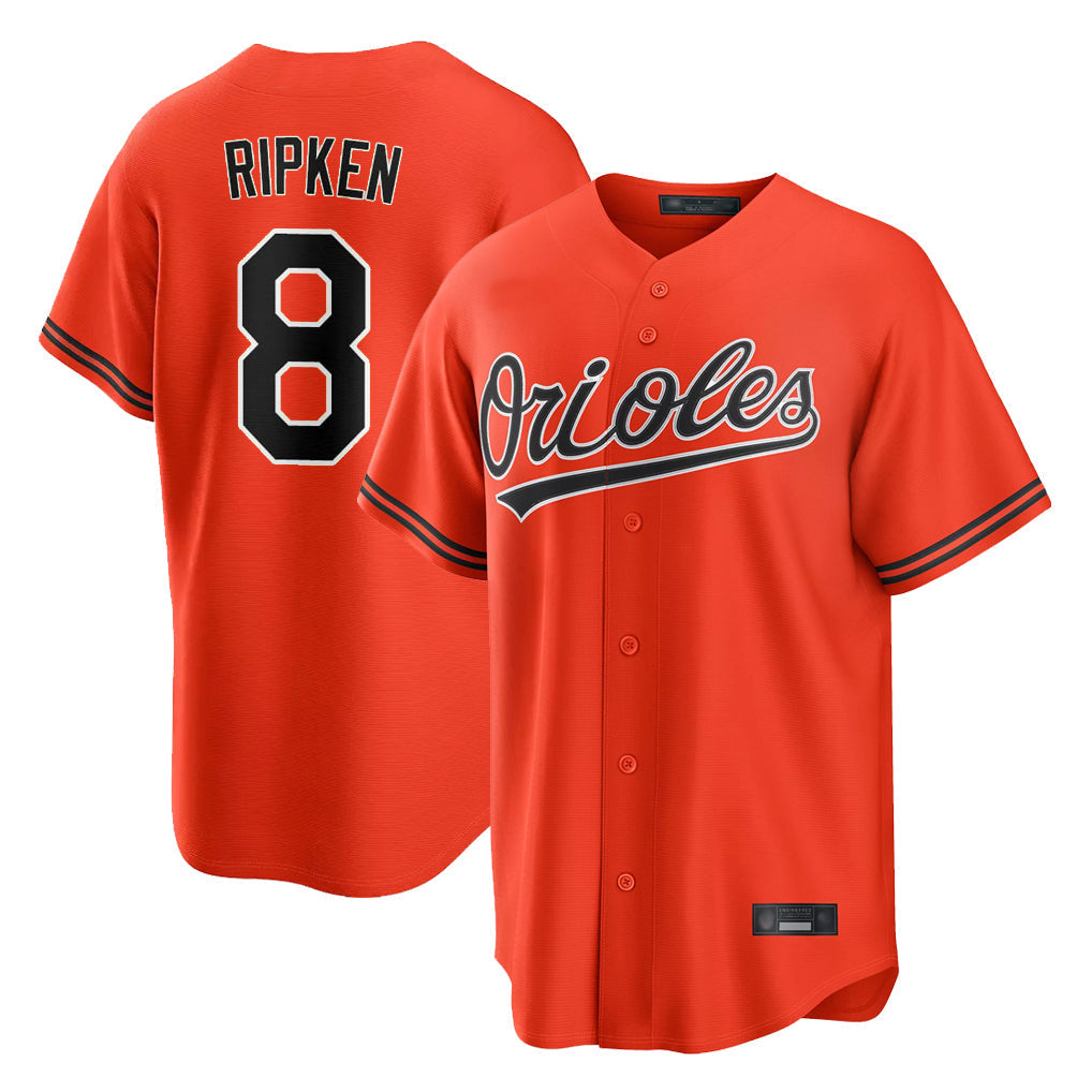 Elroe B.Orioles #8 Cal Ripken Player Orange Home Game Stitched Jerseys