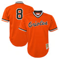 Elroe B.Orioles #8 Cal Ripken Player Orange Mitchell & Ness Cooperstown Collection Mesh T-shirt Game Stitched Jerseys