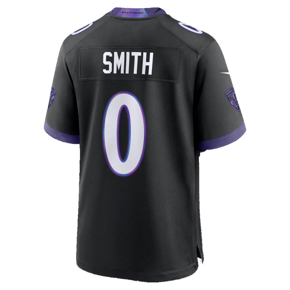 Elroe B.Ravens #0 Roquan Smith Black Alternate Game Stitched Jerseys