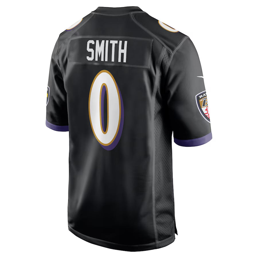 Elroe B.Ravens #0 Roquan Smith Player Black Alternate Home Game Stitched Jerseys