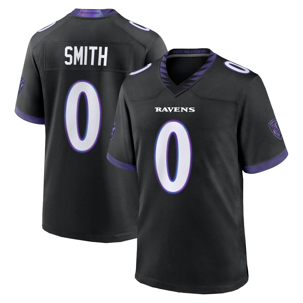 Elroe B.Ravens #0 Roquan Smith Player Black Home Game Stitched Jerseys