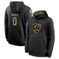 Elroe B.Ravens #0 Roquan Smith Player Black Salute to Service Pullover Hoodie Stitched Jerseys