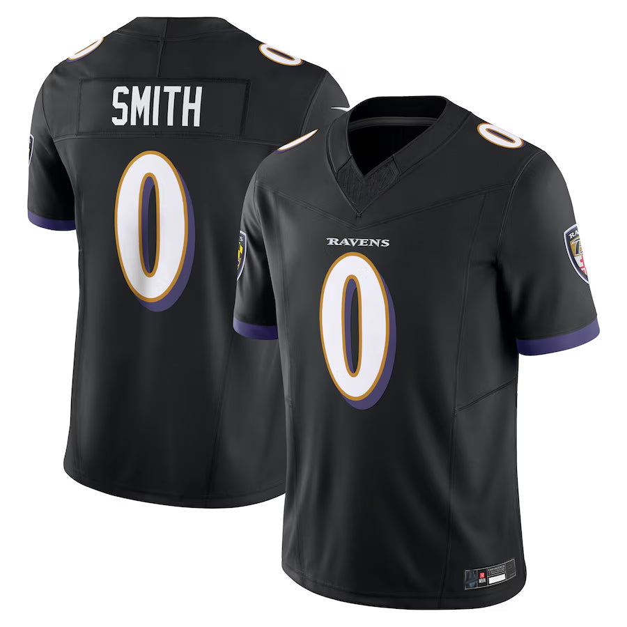 Elroe B.Ravens #0 Roquan Smith Player Black Vapor F.U.S.E. Limited Stitched Jerseys