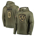 Elroe B.Ravens #0 Roquan Smith Player Olive Salute to Service Pullover Hoodie Stitched Jerseys